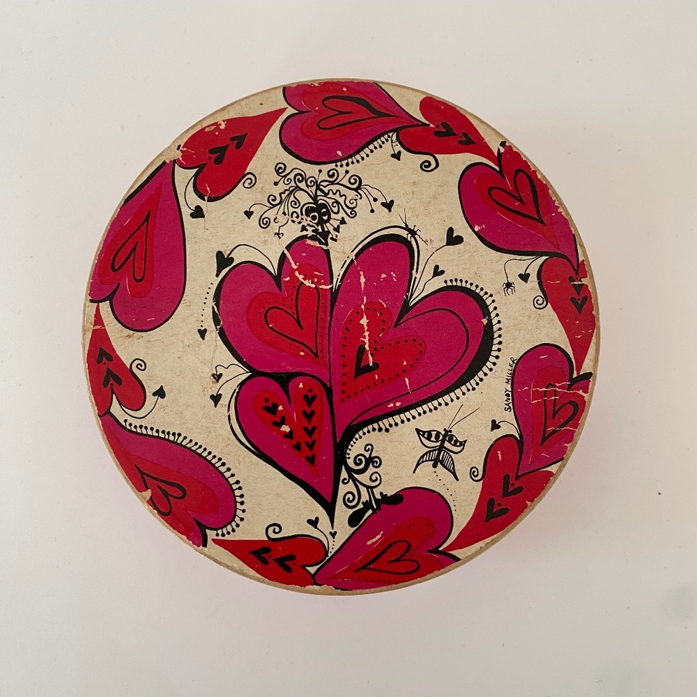 Vintage Springbok Heart Valentine Small Round Puzzle Love Thingies